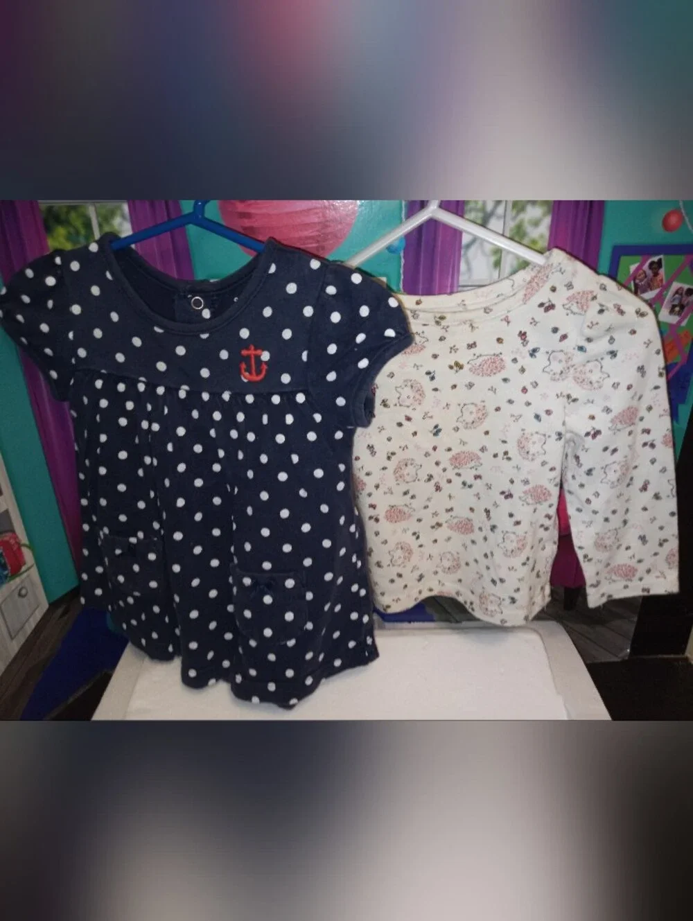Carter's polka dot outfit & wonder nation top 12m